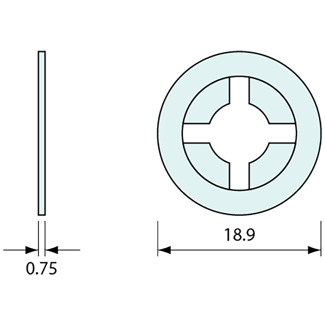 Spring Retaining Washer Nylon 16mm Head